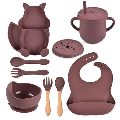 Squirrel Silicone Baby Feeding Set