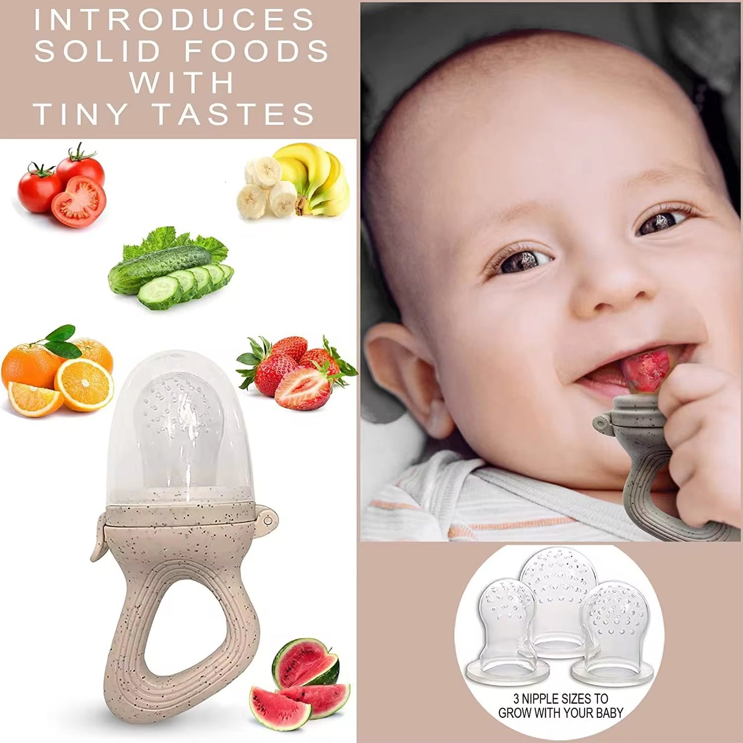 Baby Food Feeder/Fruit Feeder Pacifier (5 Piece)