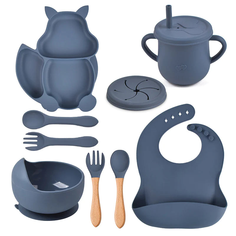 Squirrel Silicone Baby Feeding Set