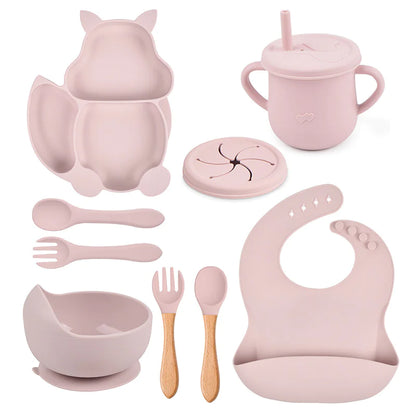 Squirrel Silicone Baby Feeding Set