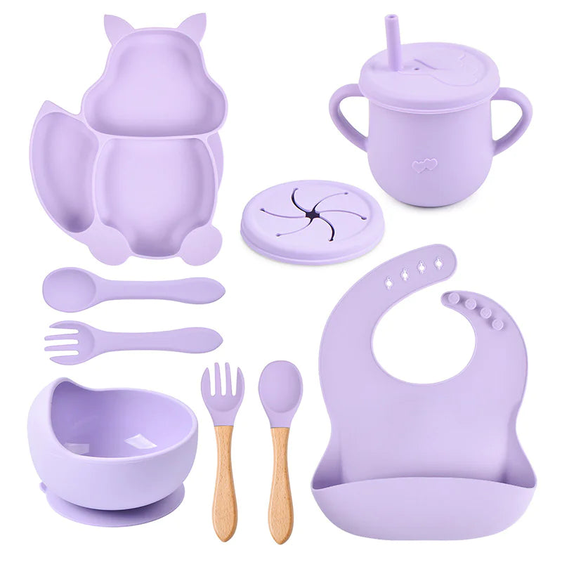 Squirrel Silicone Baby Feeding Set