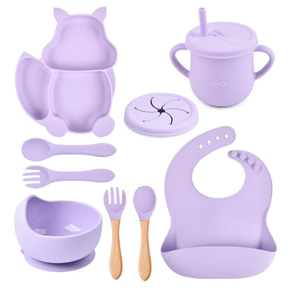 Squirrel Silicone Baby Feeding Set